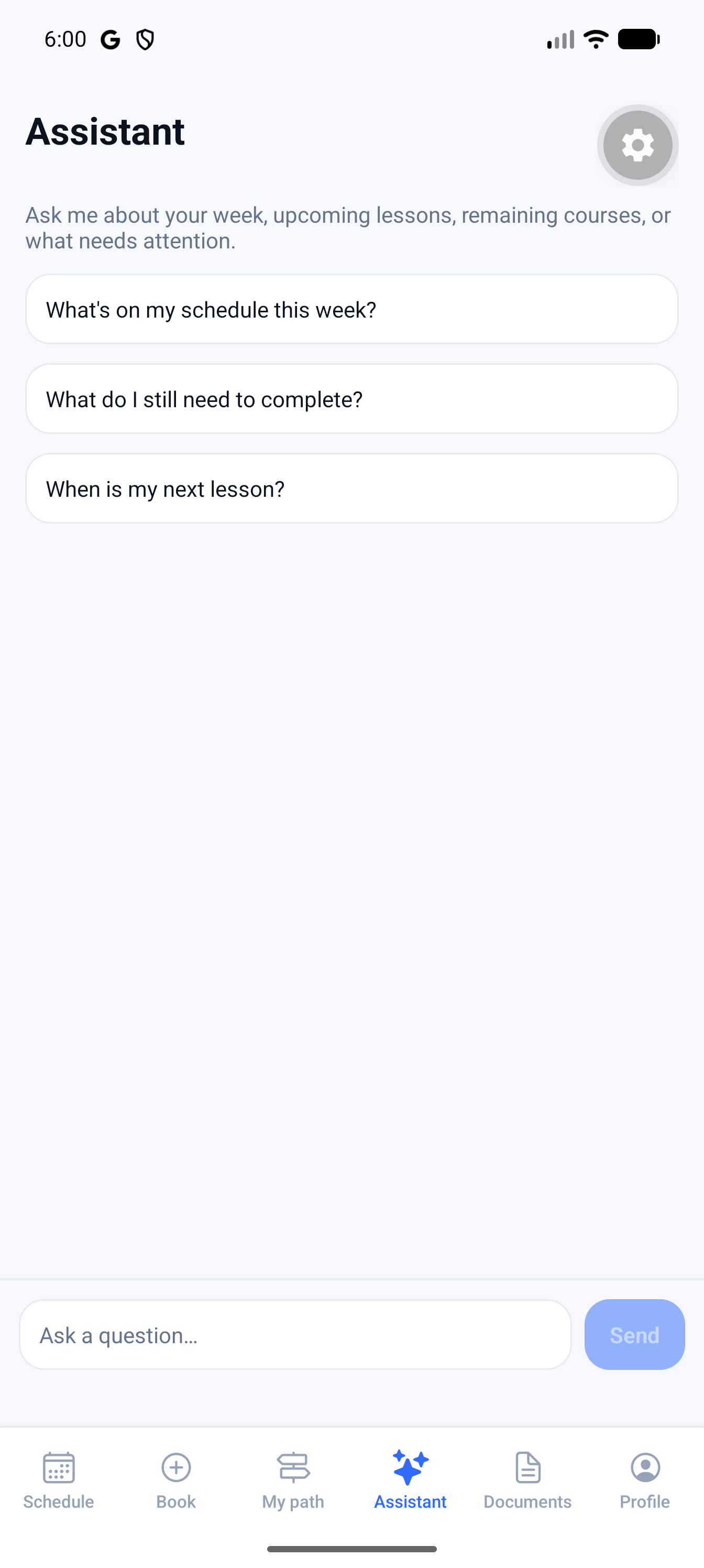 DrivingOps learner AI assistant on an Android phone